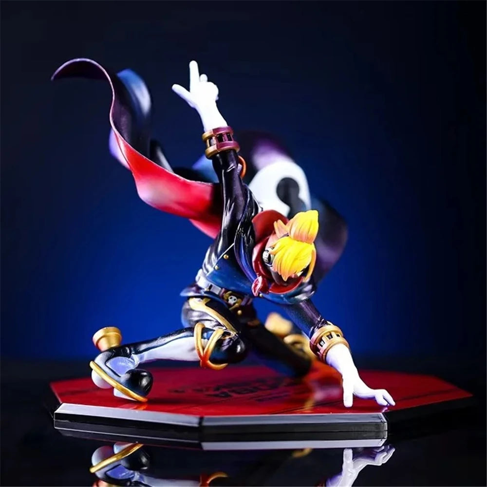Anime One Piece Sanji im unsichtbaren schwarzen Anzug, Kampfversion GK, PVC-Actionfigur, Sammlerfigur, 19 cm