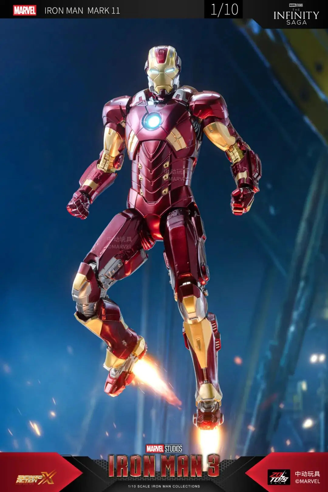 1/10 Original ZD Toys Iron Man MK2 War Machine2.0 MK16 MK11 MK24 MK35 MK47 Tony Stark Collection Model Action Figure Kids Toys
