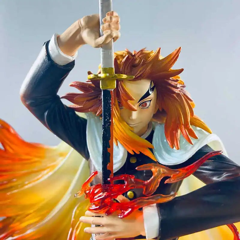 Нова аниме фигурка на убиец на демони Rengoku Kyoujurou, пламък Хашира, 30 см, PVC модел, статуетка, настолна колекция, играчки за рожден ден, подаръци