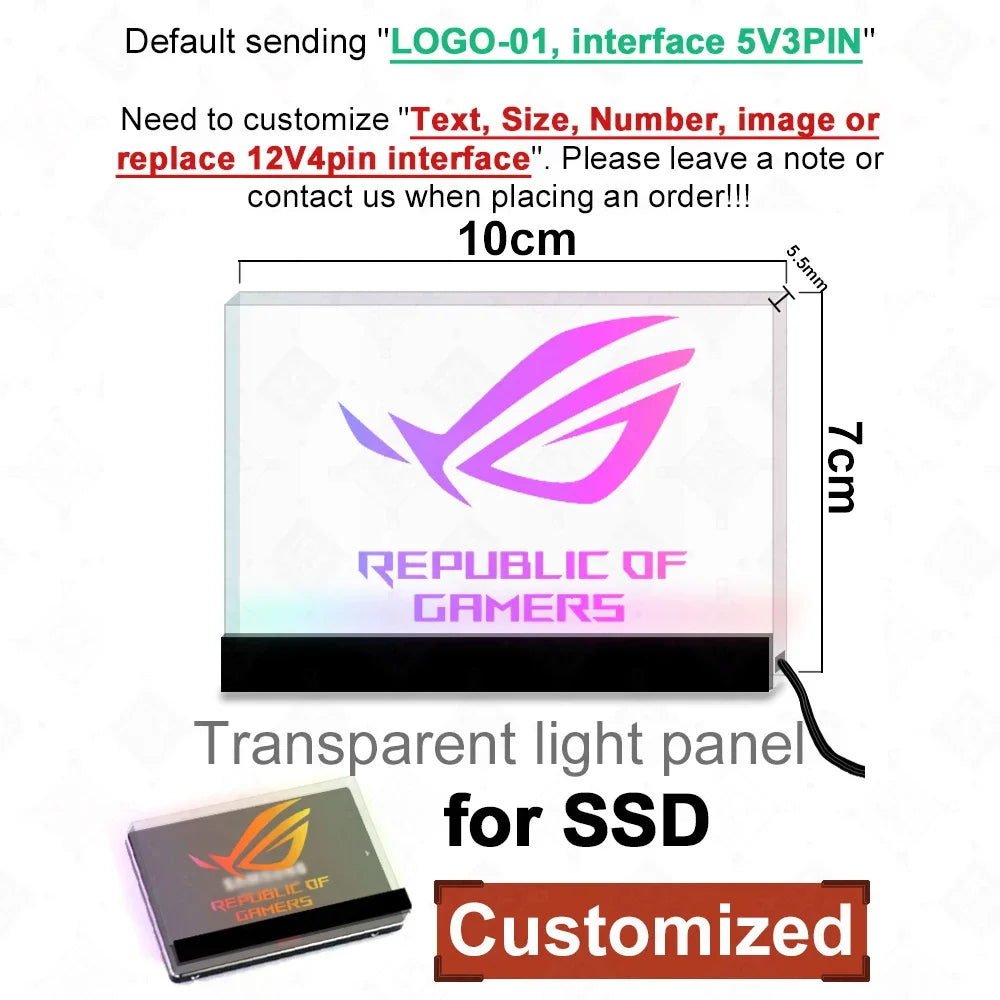 ICY MOD Transparent Acrylic ARGB Luminescent Board Customized VGA Side Decorative Panel PC Case Appearance MOD Computer Gamer