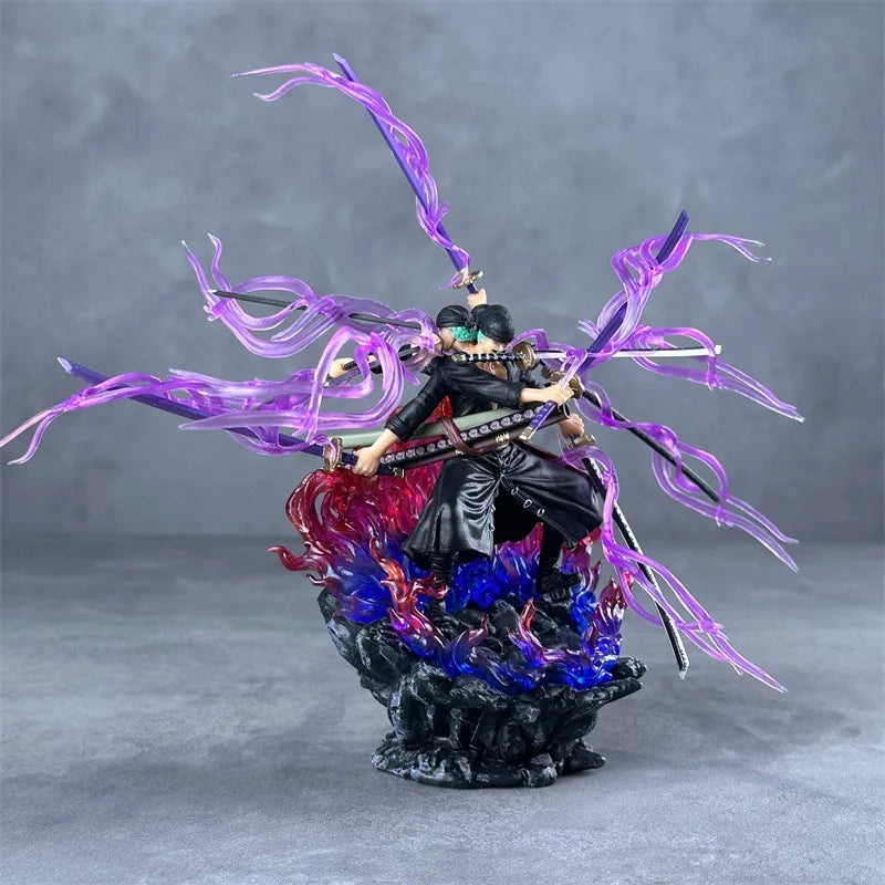 One Piece Аниме Фигурка 24см Ророноа Зоро Gk Три глави и шест ръце девет ножа Flow Ashura PVC екшън фигурка Модел играчки