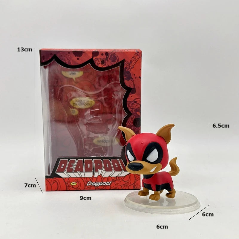 Marvel Deadpool & Wolverine Q Version Action Figures Dogpool Anime Collection Bobblehead Figures Ornament Birthday Gift Kids Toy