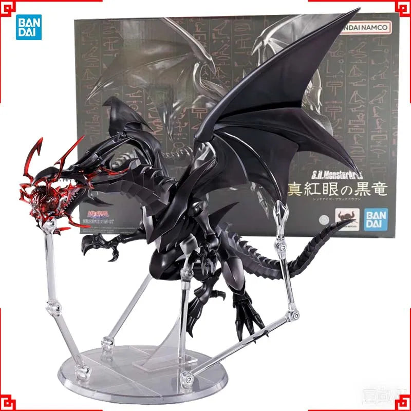 Bandai Authentic Yu Gi Oh Anime Figure SHM Red-Eyes Black Dragon High Poseability Collectibles Action Figures Toys For Boys Gift