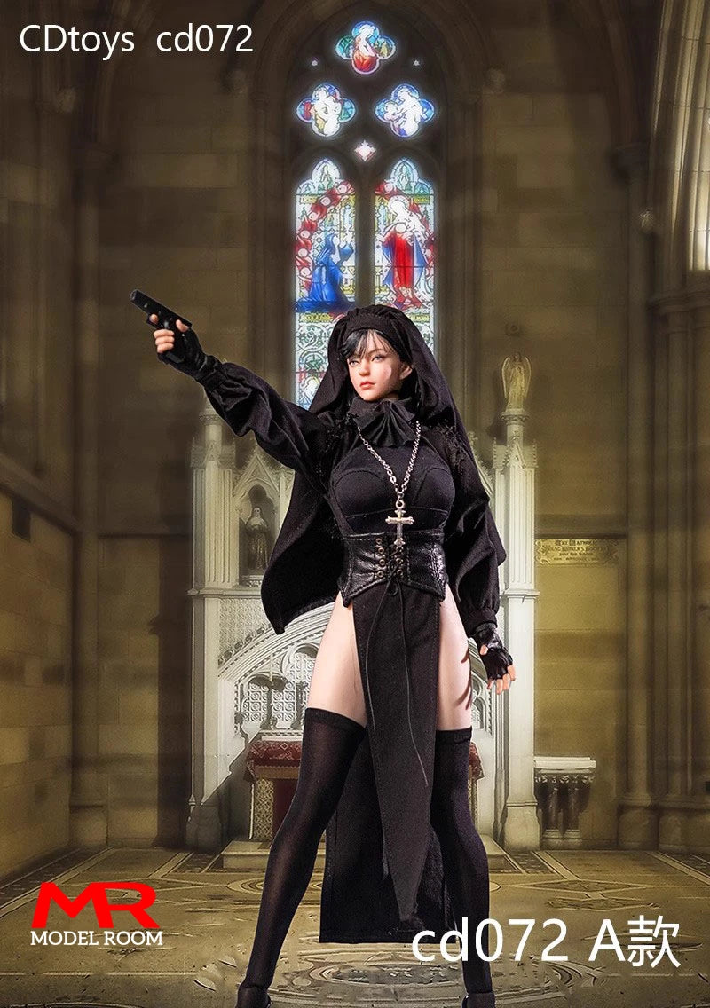 cdtoys cd072 1/6 Halloween Nun Cosplay Costume Clothes Model Fit 12'' Female Soldier Action Figure Body Dolls