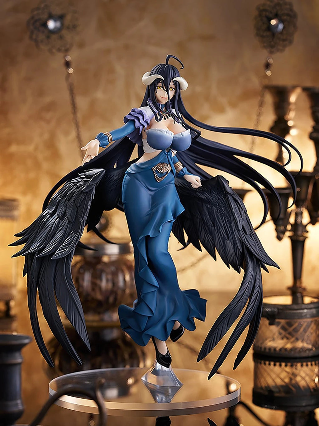 Original Genuine Good Smile Company Prepainted Pop Up Parade Overlord Albedo Jet Black Dress Ver. SP H=245mm Anime Figure Gift