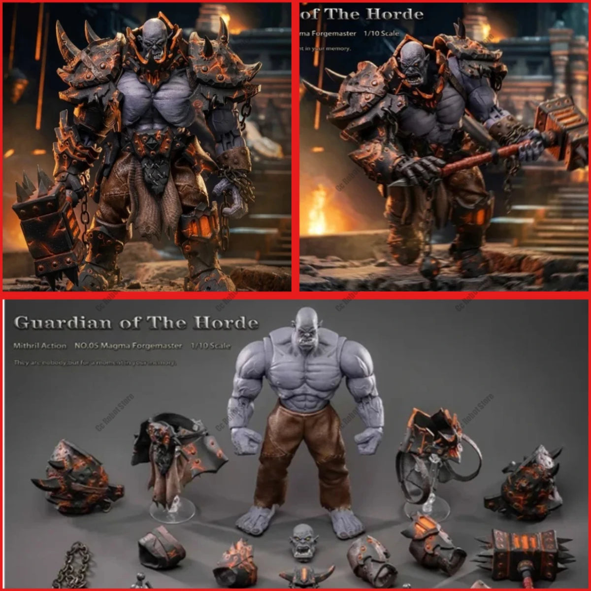 In-stock Mythril 1/10 Scale Action Soldier Tribal Guardian 05 Lava Forge Master Orc Barbarian Complete Game 6-inch Action Figure