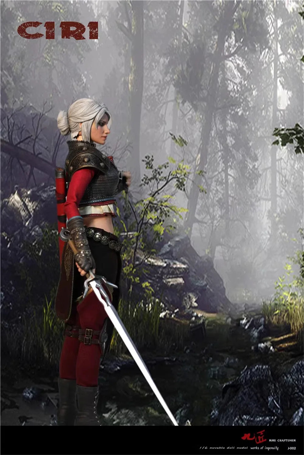 Nine J-002 Witch Female Girl CIRI Full Set Moveable Action Figure Armored Version Gift For Fans Collectable 1/6