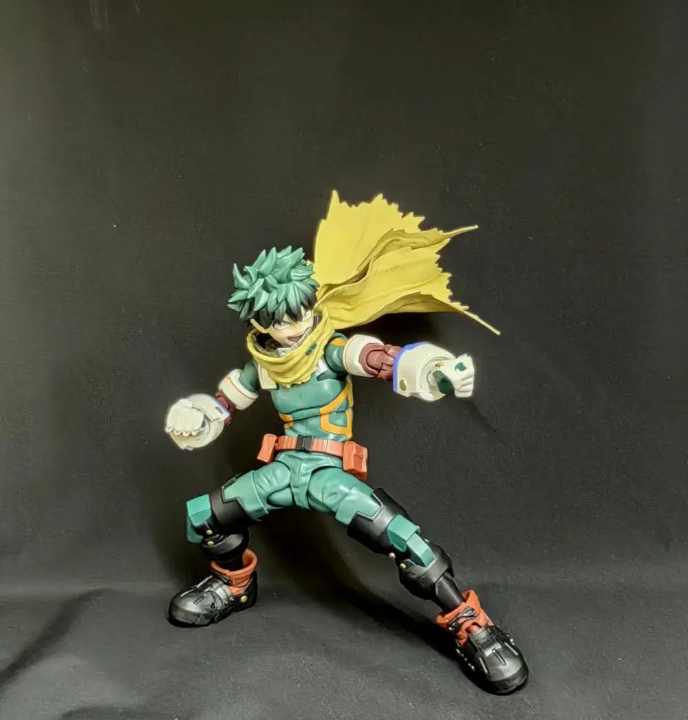 My Hero Academia SHF Anime NEU Handgefertigte Kleidung mit gelbem Umhang von Midoriya Izuku, eingebauter Eisendraht, geeignet für 1/12 Spielzeug