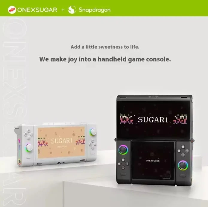 ONEXSUGAR SUGAR1 Game Console Dual-screen Handheld Game Players Snapdragon G3 Flip-top Deformable Gamepad Hall Joystick Custom