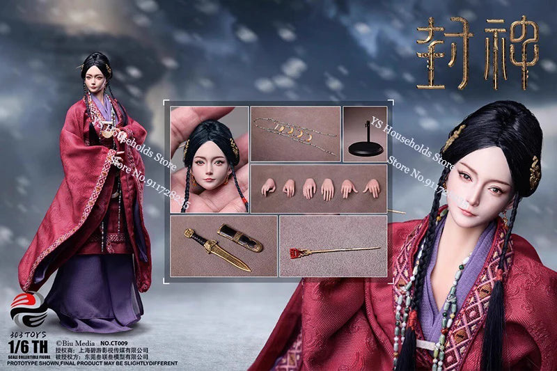 303Toys CT008 CT009 1/6 Queen Da ji CREATION OF THE GOD: KINGDOM OF STORMS Ancient Purple Red Robe 12" Female Action Figure