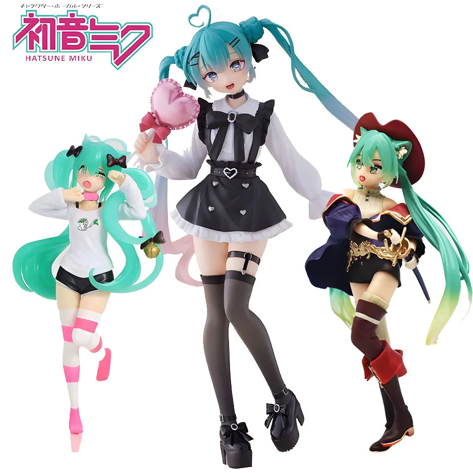 19cm Sexy Girl Hatsune Miku Anime Figure Fashion Subclture Miku Action Figure Room Decorations PVC Collection Model Doll Toys