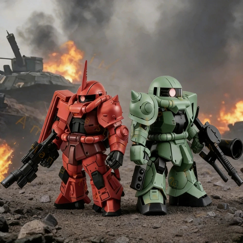 2026 Cute Assembly Model Toy Zaku Ii Mass Production een Version Q Version Mobile Suit Robot Model Kit for Ages 8 And above Gift