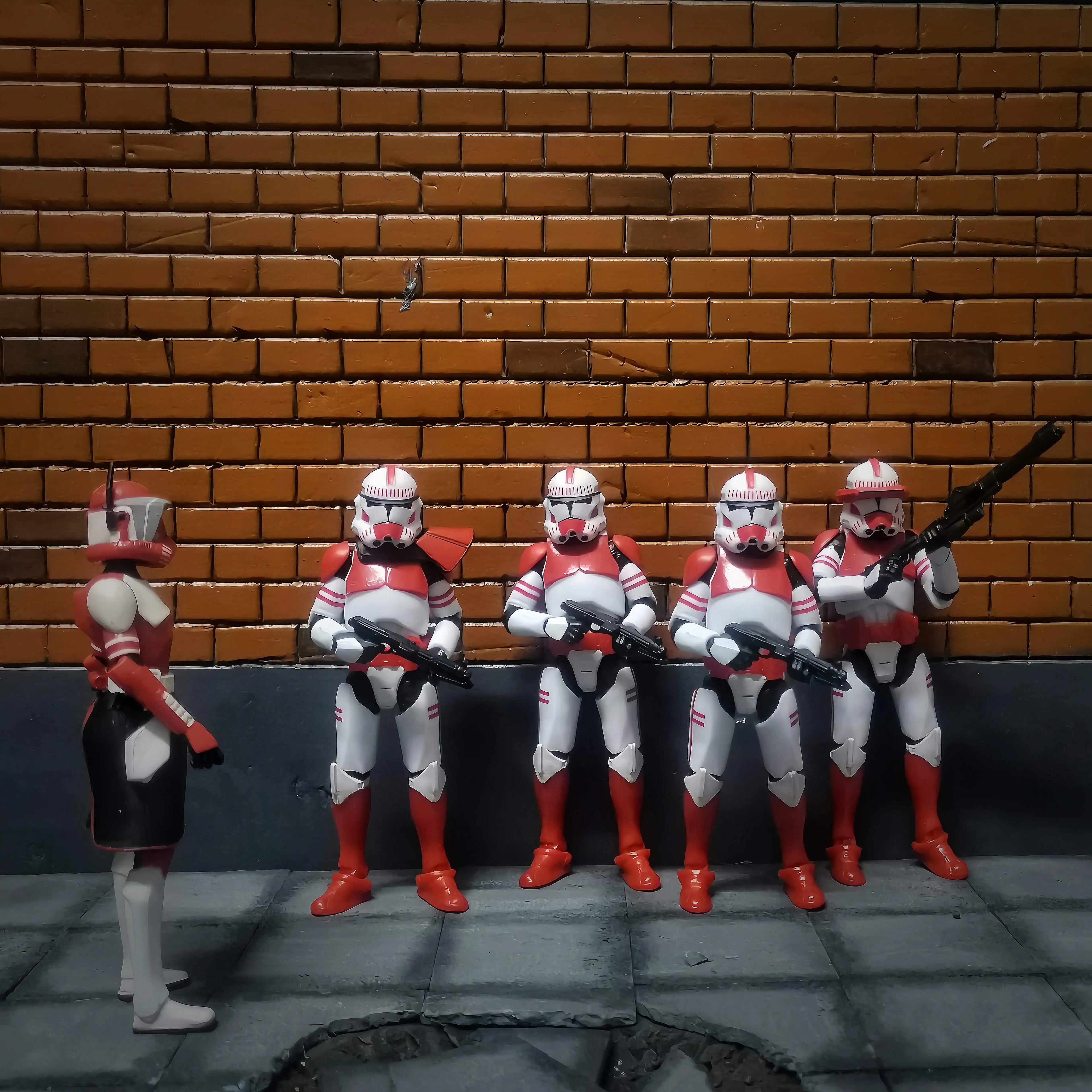 Star Wars 3.75 Inch  Clone Trooper 1/18 187th Legion  Shock Coruscant Guard Action Figure Windu Fox  Toys Model Loose