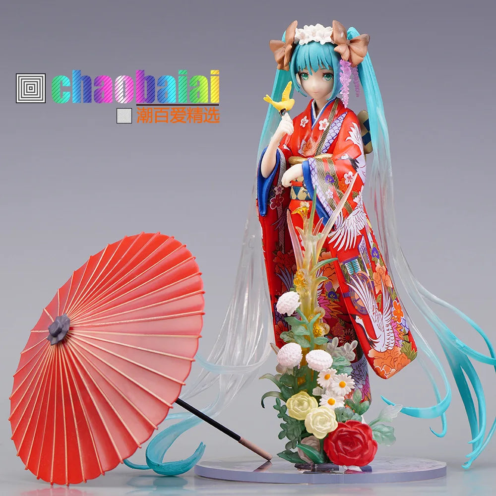 Hatsune Miku Anime Kimono Stronger Miku girly girl Kawaii Beautiful Statue Figure Toys Birthday Gift