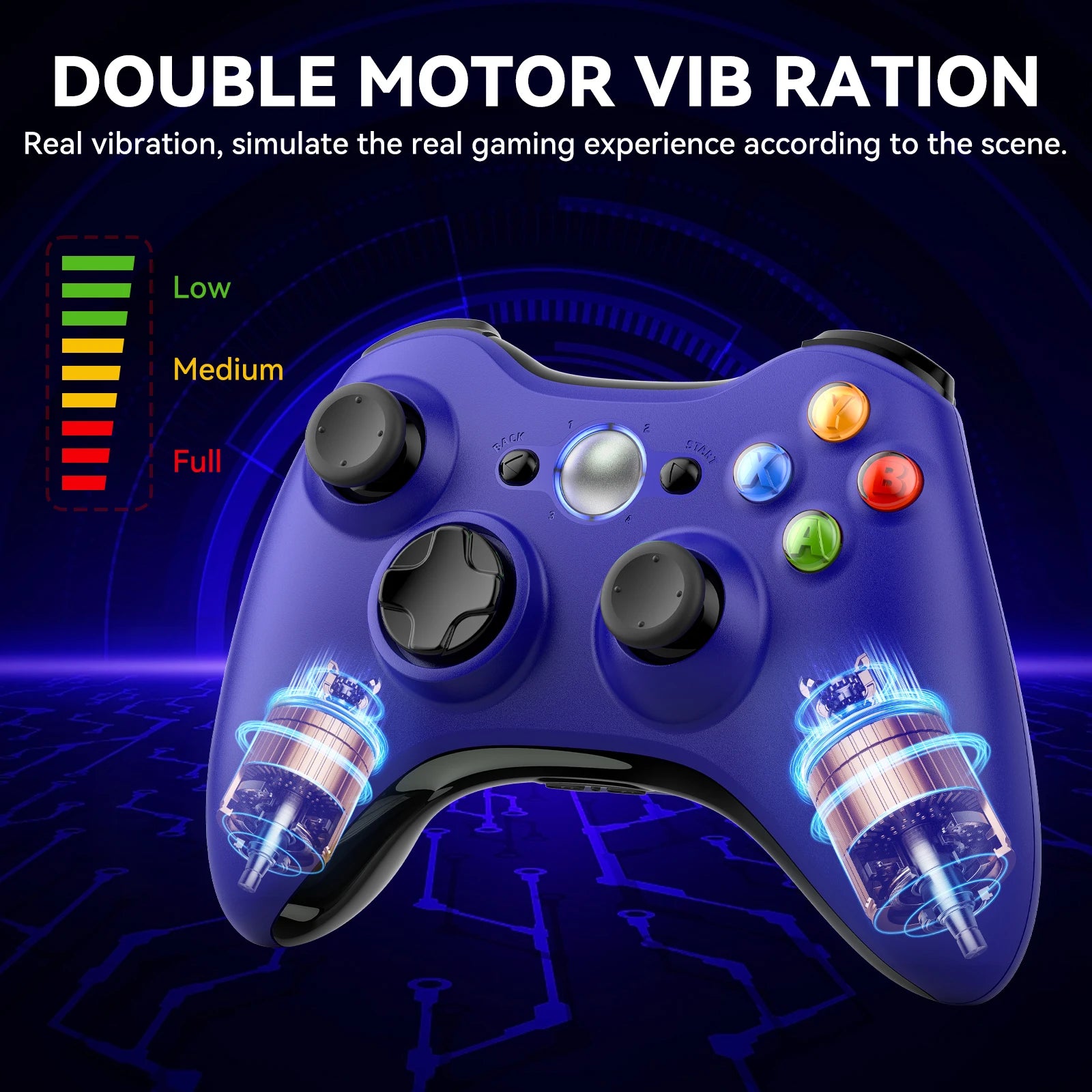 Wireless Controller Compatible Xbox 360 2.4GHZ Gamepad Joystick For Xbox 360 and PC Windows 7,8,10,11 with 6-axis Dual Vibration