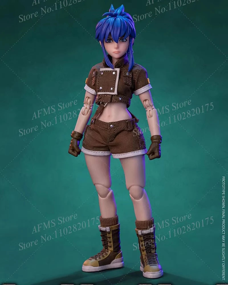 TUNSHI 1/12 Scale Collectible Figure Leona Heidern Anime Fighting Girl 6Inch Women Soldier Action Figure Model