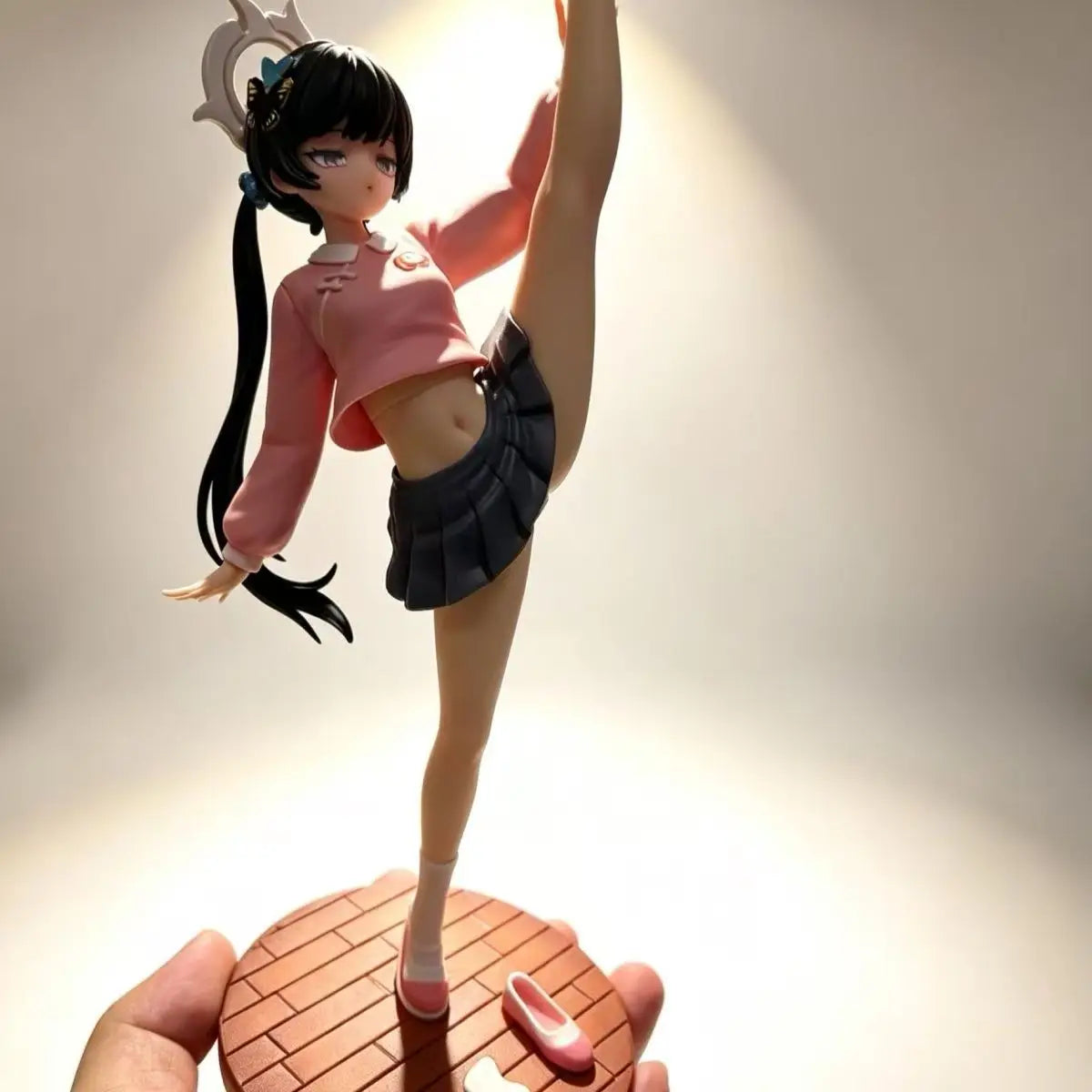 Himari Blue Archive Figure - Data Stream Effect Blue School Uniform Lift your leg 21cm Sexy Movable PVC Collectible Statue Toy