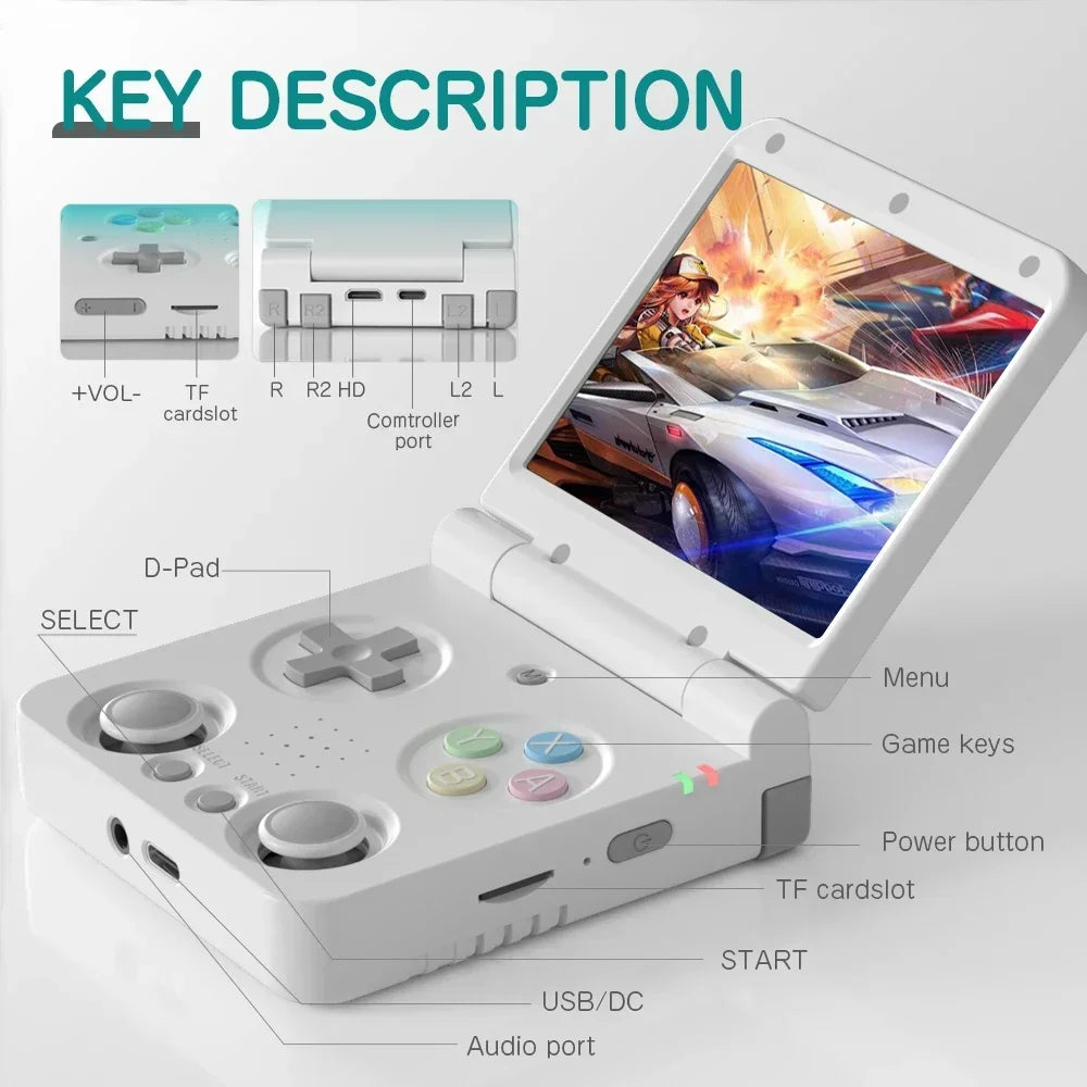 MIYOO FLIP V2 Handheld-Spielkonsole 3,5-Zoll-IPS-Bildschirm Linux OS Onion OS Retro-Videospielkonsolen Kostenlose Aufbewahrungstasche Spielergeschenke
