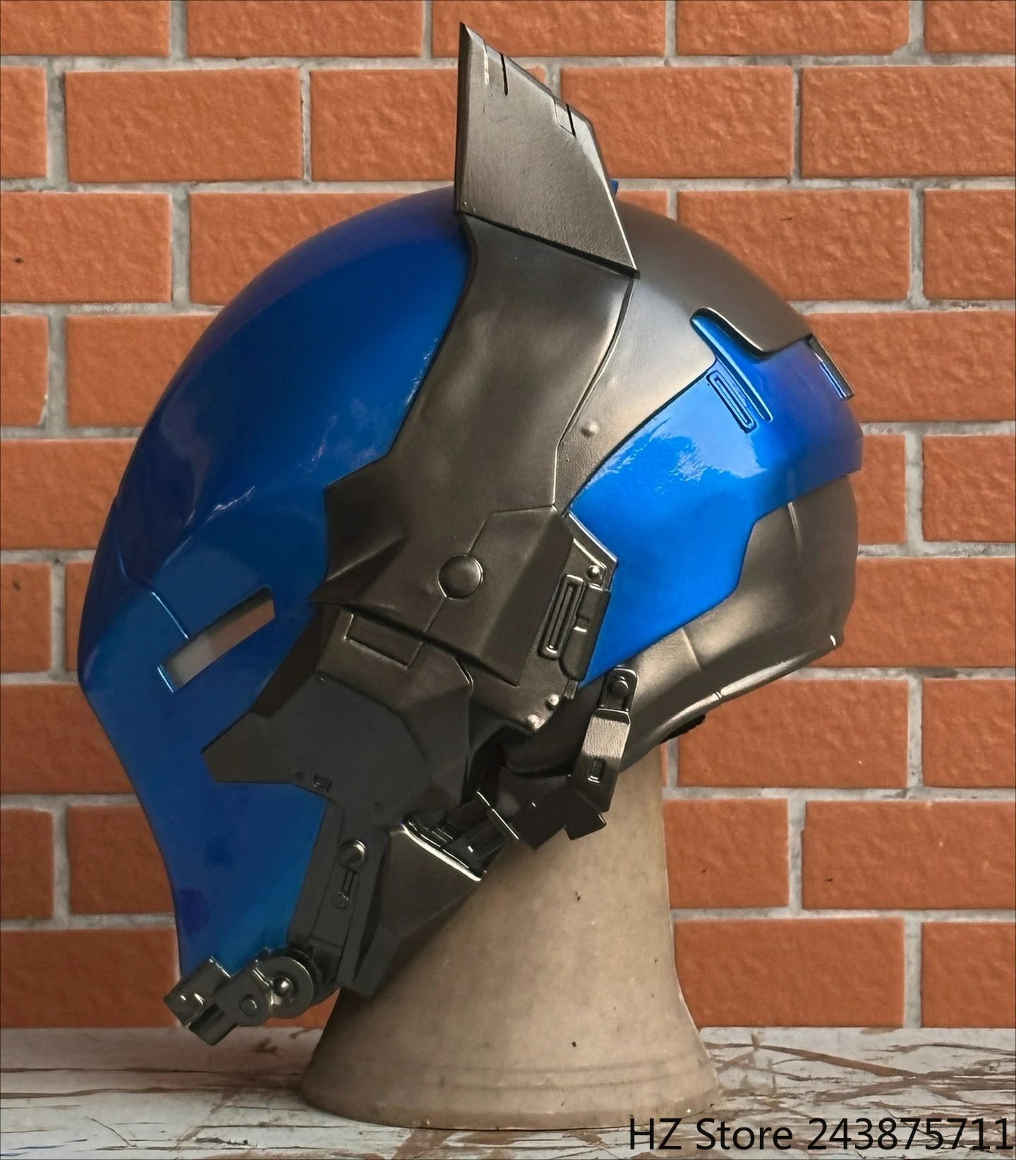 Blue Hood Arkham Knight Helmet: Led Eyes arkham knight mask Fiberglass Cyber Knight Helmet Halloween Cosplay Mask Casque Helmet