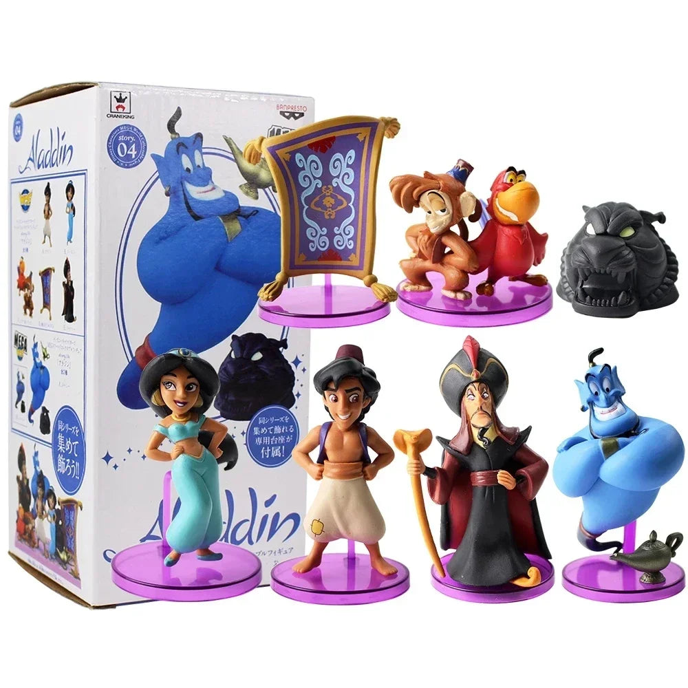 Disney Princess jasmine figure toy Evil Monkey Tiger Aladdin and His Lamp PVC Action Figure Model Toy Dolls