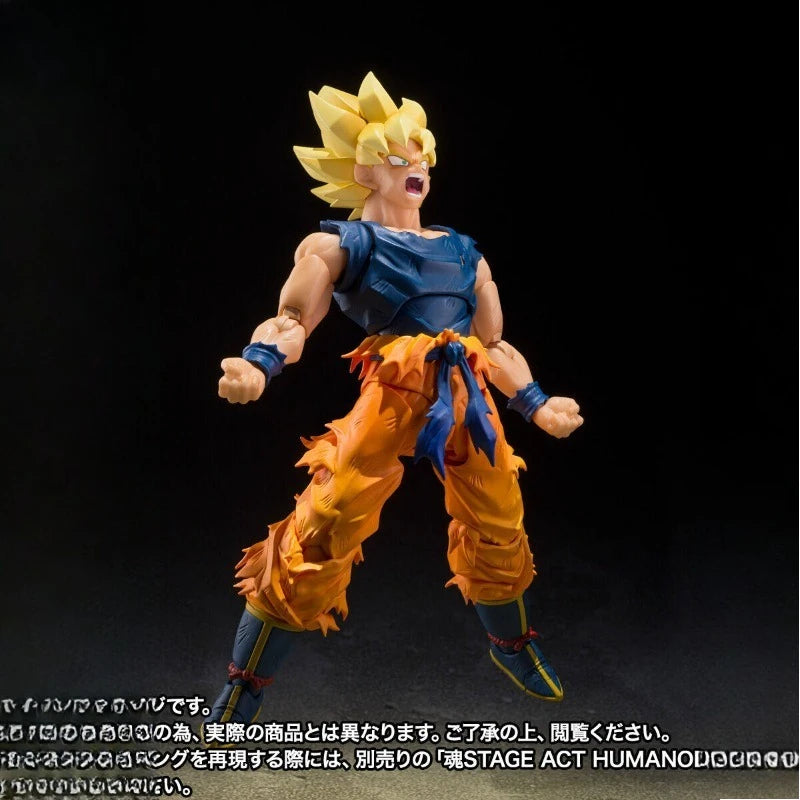 In Stock Bandai Tamashii Exclusive SHF Super Saiyan Son Goku The Furious Warrior Action Figure Toy Collectible Gift for Fans