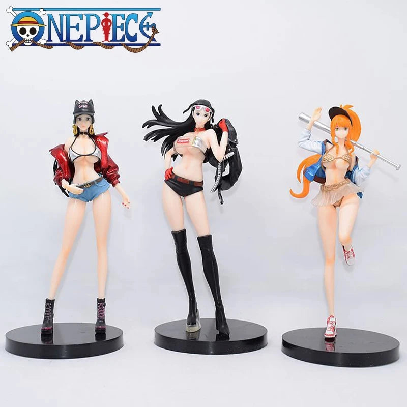 18cm One Piece Boa Hancock Nico Robin Nami Anime Figure Sexy Beautiful Girl Manga Statue Action Figurine Collectible Model Toys