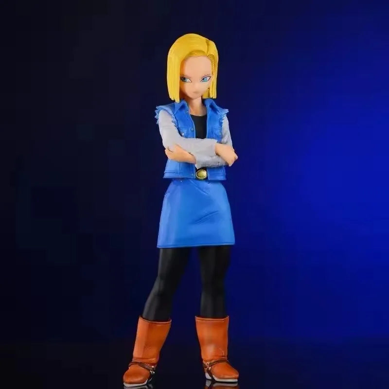 24CM Anime Dragon Ball Z Android 17 18 Figure Android 18 PVC Action Figures Collection Model Toys for Children Christmas Gift’s
