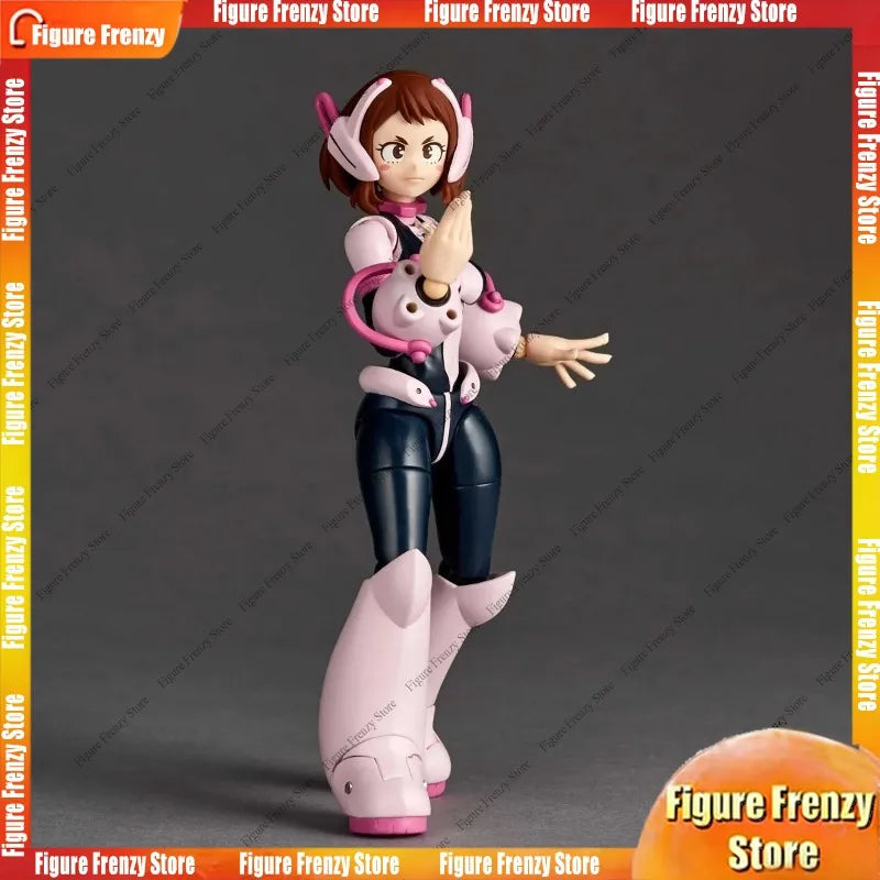 Spot Sale100% Original Kaiyodo My Hero Acamia Amazing Yamaguchi Revoltech NR048 Ochaco Uraraka Genuine In Stock Figure Mol Toysi