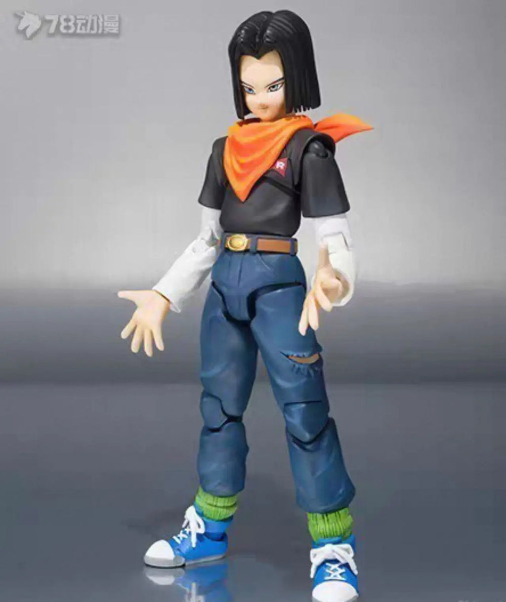 In Stock Bandai S H Figuarts Original Dragon Ball Android 17 Doll Brand New Boxed Action Figure Anime Characters Model Garage