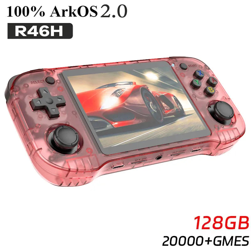 FUNKIDDY R46H  Handheld Video Game Console Retro Game Open-Source ARKOS 2.0 4.2 Inch IPS Screen 128G 20000+ Gaming Kids gifts