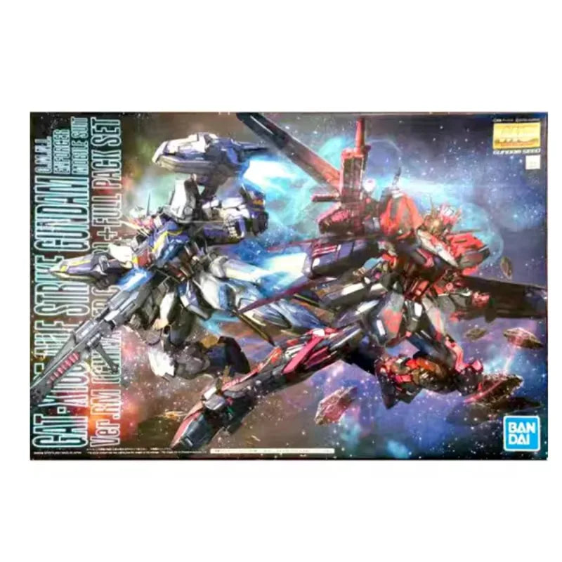 BANDA In stock Gundam Model MG Aile Strike RED Plastic Model Original Box Full Pack Set Kit Anime Figure Collector Birthday gift
