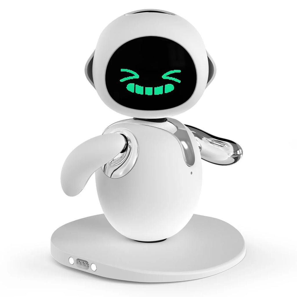 Eilik Chrome Silver - Touch Interactive Desk Companion Toys, Cute Robot Pets with Abundant Emotions. Funny Animations&Mini-Games