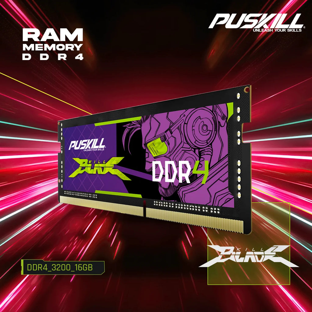 PUSKILL DDR4 Killblade Notebook Gamer Memoria Ram 2x16GB 2x8GB 3200MHz 1.2V 260pin Sodimm For Laptop Memory