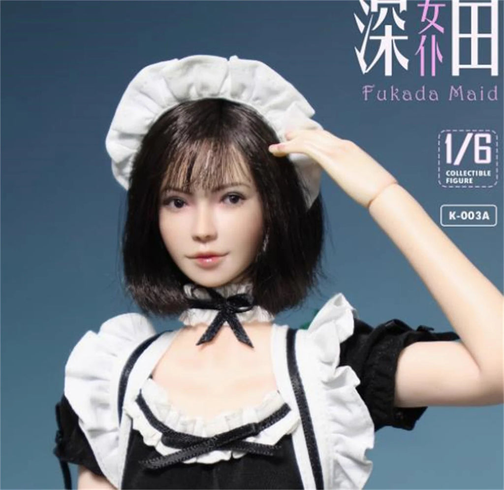 Fukada Maid 1/6 Beauty Girl Movable Eyes Head Sculpt Fit 12''PH TBL Figure toys  For 12'' Tbleague Ph Pale Figure Body