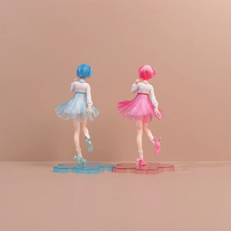 20cm Anime Re ZERO Starting Life in Another World Rem Ram Nighttime Fluorescence Version Action Figure Collection Model Toy Gift