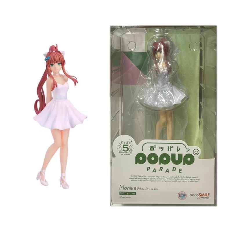 Good Smile Original POP UP PARADE Doki Doki Literature Club! Monika White Dress Ver. Sayori Anime Action Figures Toys Kids Gift