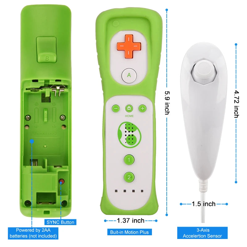 1pcs/2pcs Controller for Wii Remote Controller Gamepad Built-in Motion Plus Control For Wii/Wii U Console Wireless Game pad