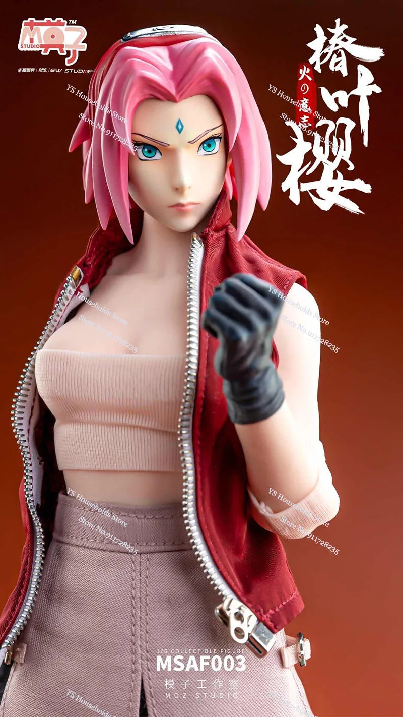 MOZ STUDIO MSAF003 1/6 Haruno Sakura Movable Girl Action Figure Anime Naruto Delicate 12" Full Set Female Soldier Collection