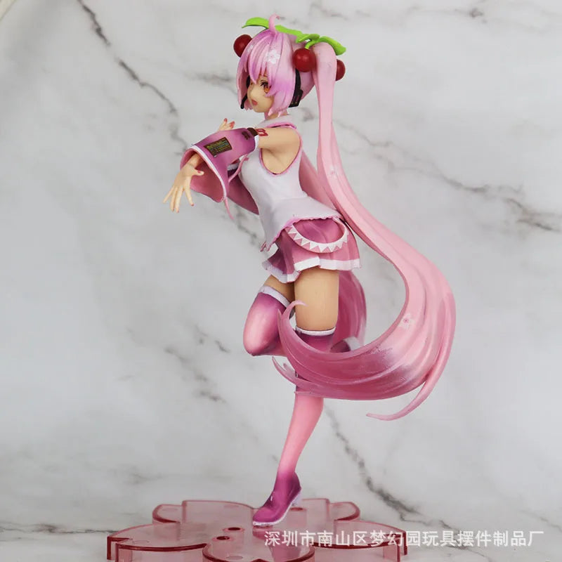 20 см ново аниме японска виртуална певица Хацуне Мику розова сакура приказка страна на чудесата kawaii фигурка PVC модел играчки кукла подаръци