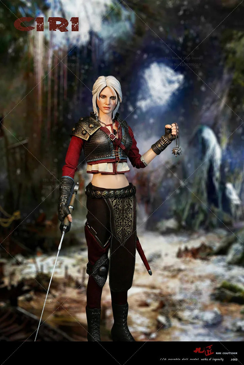In Stock Original Nine Craftsmen J-002 1/6 Collectible Ciri Armored 12Inch Female Soldier Action Figure Figurine Model Full Set