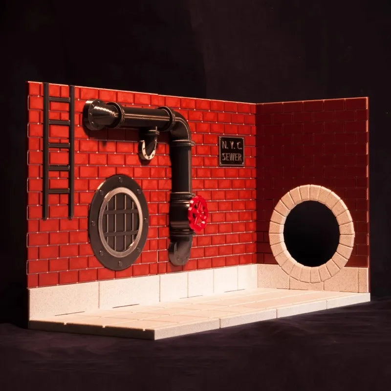 Wikeetoys Display Base New York Sewer  1/12 Scale for 6 Inch Action Figures TMNT Simple Scene for photos