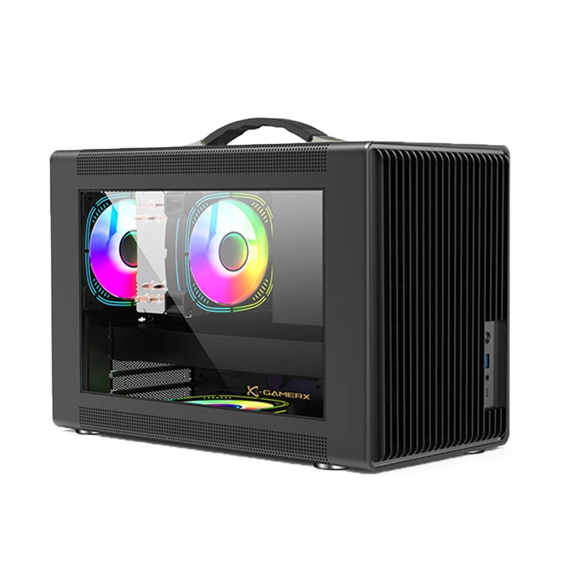 Power Train P40 M-ATX Side noodle  glass ITX Motherboard ATX/SFX Power Supply Support Type-C Desktop Portable MINI Small Chassis