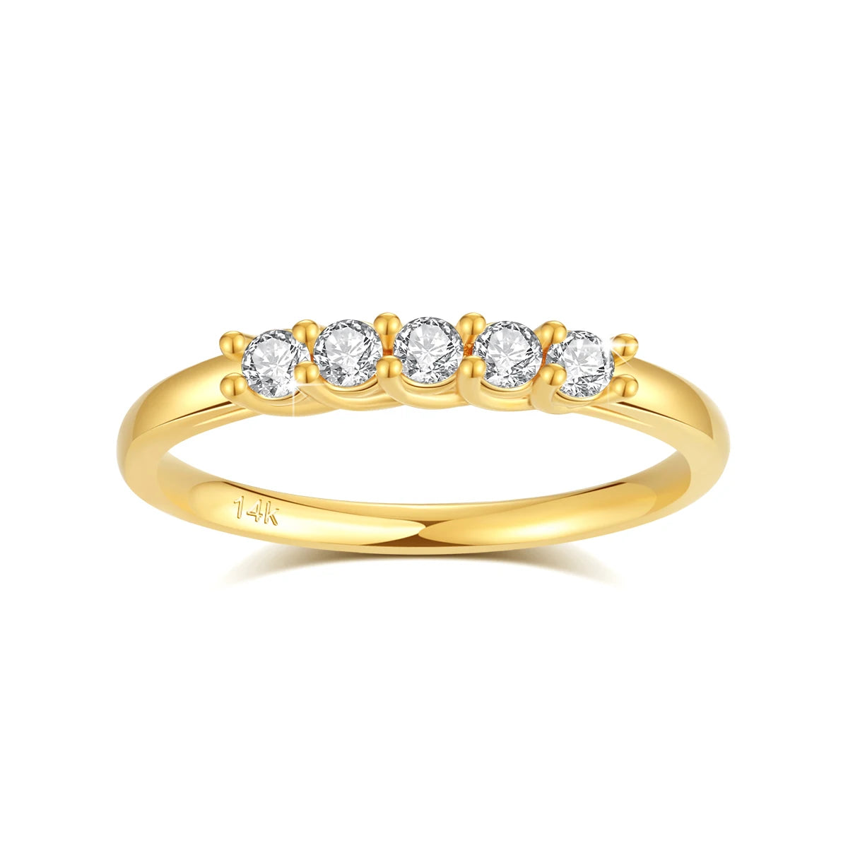 100 % echter 14 Karat Goldring, Ehering, Moissanit, Diamant, Versprechen, K Gold, Geschenke für Frauen, hochwertiger Luxus-Verlobungsschmuck
