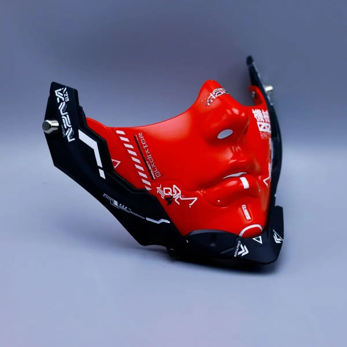 Future Technological Functional Style Mechanical Punk Face Mask Man Woman Halloween Mask Cosplay Costume Red White Face Guard