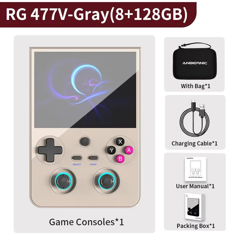 ANBERNIC RG 477V Retro Handheld Game Console 4.7" LTPS In-Cell Android 14 DSP Sound Effect Video Player Support AI RixelHK PS2