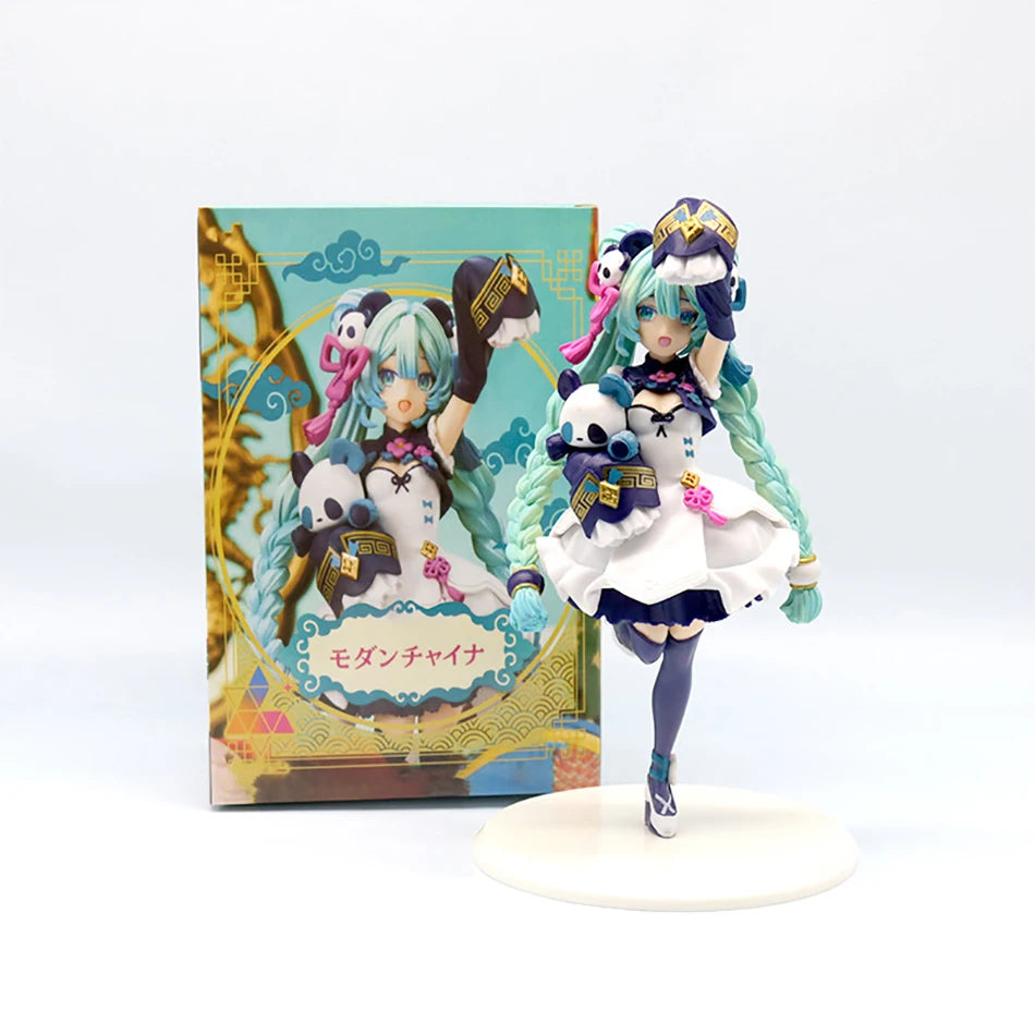 Hot Anime Hatsune Miku Figure 18cm National Style Fashion Panda MODERNCHINA Gift PVC Collection Acition Figure