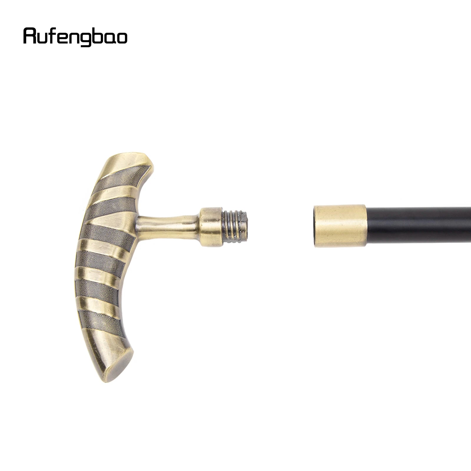 Golden Stripe Walking Stick Decorative Vampire Cospaly Vintage Party Fashionable Walking Cane Halloween Crosier 93cm