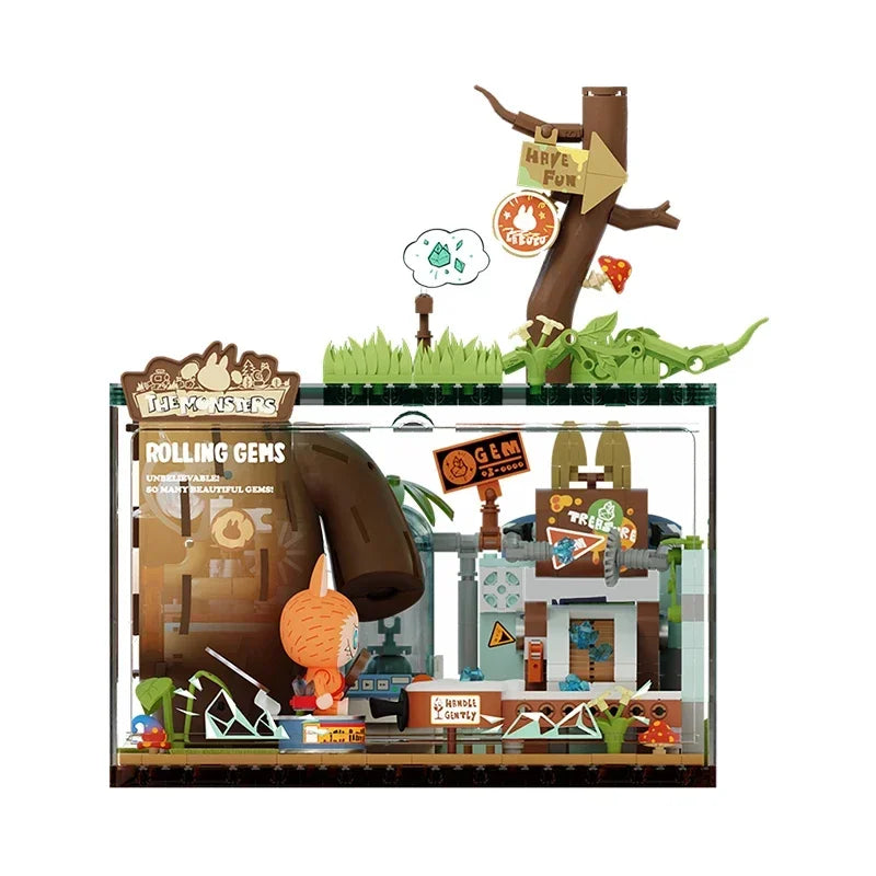 POPMART LABUBU THE MONSTERS Secret Forest Base Series of Building Blocks Blind Box Guess Bag Toys Doll Cute Anime Figure Gift
