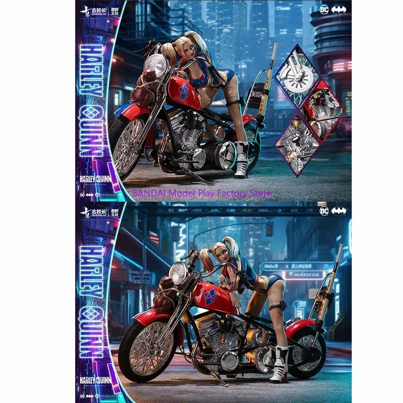 Spot Goods  Genuine Harriet Quinn The Clown Raptor Squad Black Car Motorcycle Female Warrior Full SetFigure Body Sculpture Toy