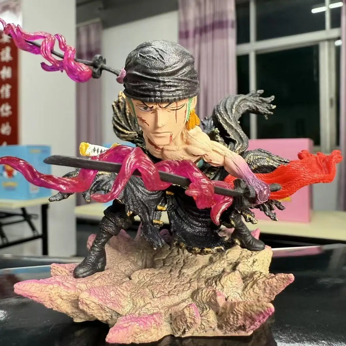 Anime One Piece Zoro Figures Exquisite Q Version Roronoa Zoro Action Figures PVC Collection Model Toys Desktop Decoration Gifts
